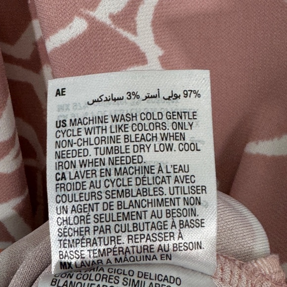 Alfani Women’s Size Medium Pink Floral Print V Neck Loose Fit Tunic Blouse - Picture 7 of 9